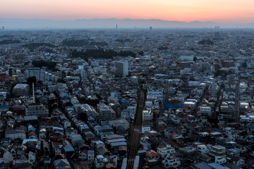 東京　都市から見る夕焼け２