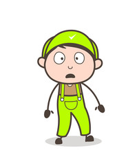 Cartoon Fearful Boy Face Vector Illustration