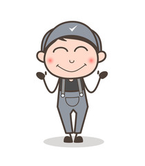 Cartoon Blushing Young Boy Face Vector Illustration