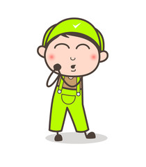Cartoon Young Boy Feeling Very Lovely Vector Illustration