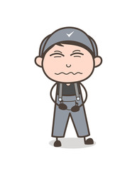 Cartoon Boy Confounded Face Vector Illustration