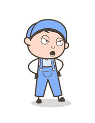 Cartoon Boy Rude Behavior Vector Illustration