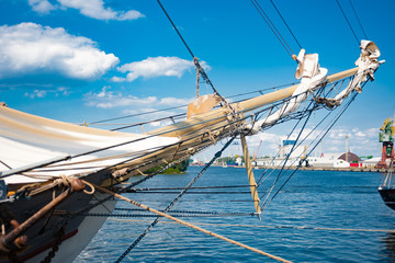 sailing ships at the wharf in Szczecin, Tall Ships Races 2015