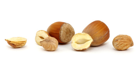 Hazelnut isolated on white