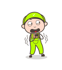 Cartoon Fearful Boy Screaming Vector Illustration