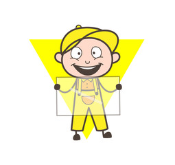 Cartoon Worker Holding a Glass Vector Concept