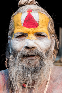 Portrait of a Holy Man on a temple