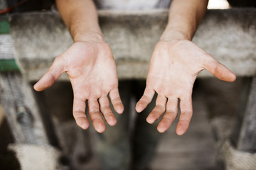 Farmer's Dirty Hands After Work