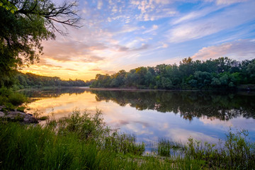 Obraz na płótnie Canvas Sunrise at river.may morning