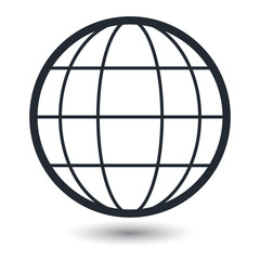 Globe earth vector icons isolated on white background 
