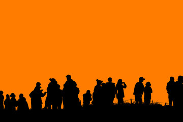Fototapeta na wymiar The silhouette of a group of people