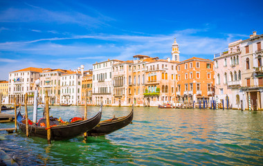 Naklejka na ściany i meble Panoramic view of famous Grand Canal in Venice, Italy