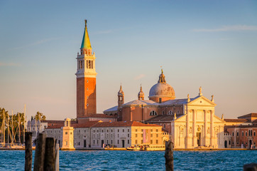Fototapeta na wymiar Panoramic view at San Giorgio Maggiore island, Venice, Veneto, Italy