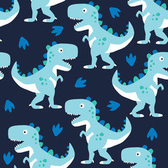 seamless dinosaur pattern vector illustration - 167492372