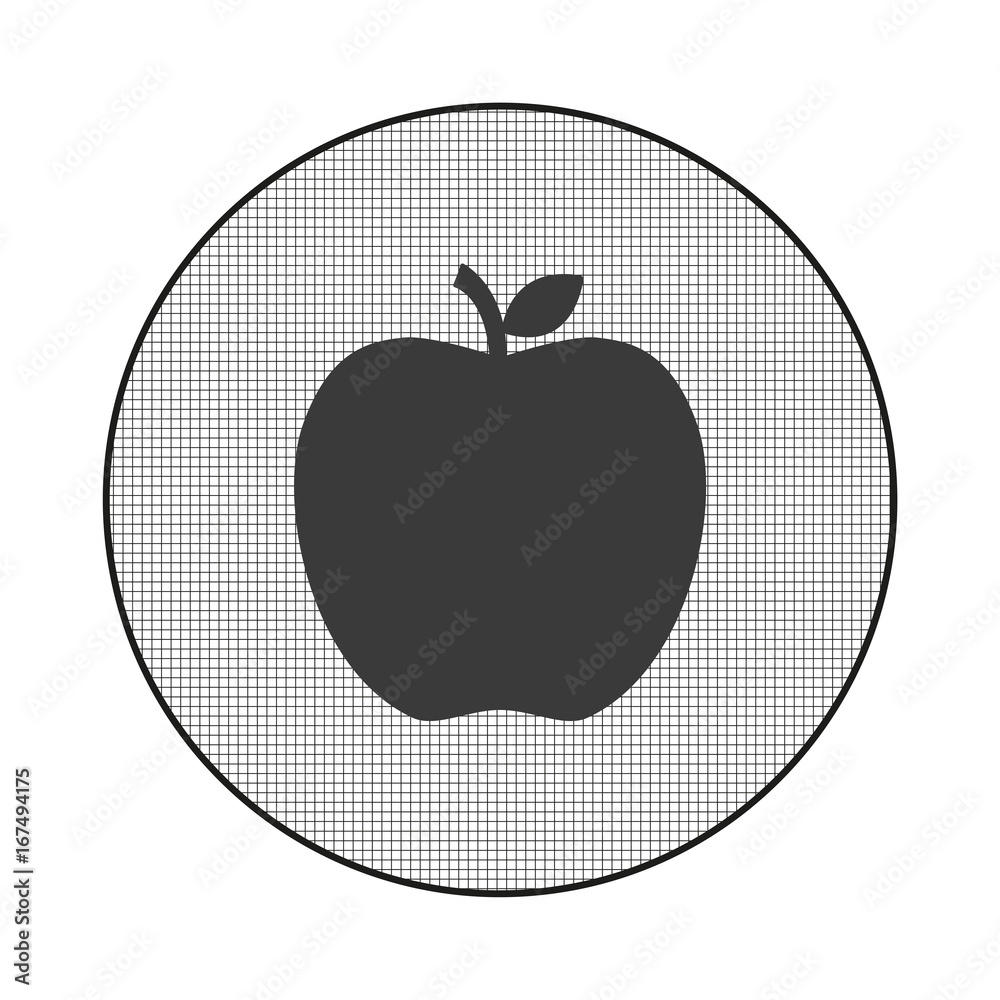 Wall mural Gitter-Icon Apfel