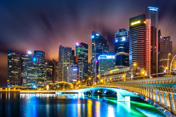 Fototapeta na wymiar Singapore skyline at night.