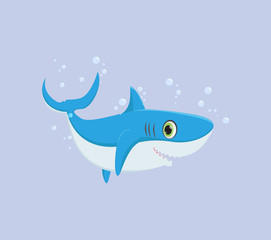 illustration of Smiling shark cartoon