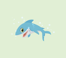 illustration of Smiling shark cartoon