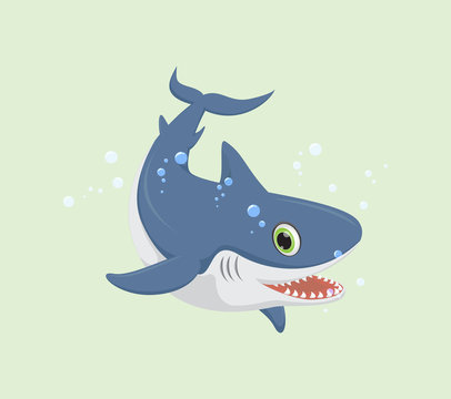 illustration of Smiling shark cartoon