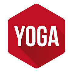 Obraz premium Yoga sign button red