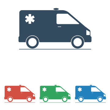 Ambulance icon - simple flat design, vector