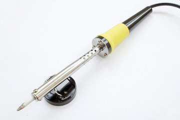 Soldering iron on white background