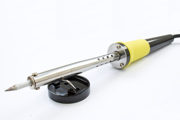 Soldering iron on white background