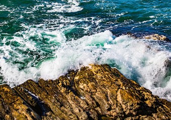 Breaking waves on the coast of the Otter Trail at the Indian Ocean