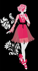 Stylish fashion woman silhouette