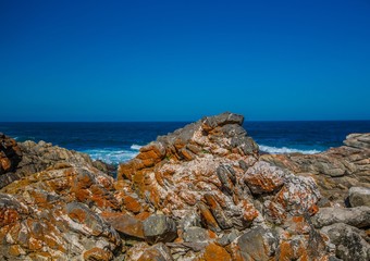 Rock formations on part of the Otetr Trail on the Indian Ocean