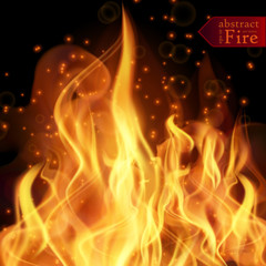 Abstract fire flames vector background. Illustration Hot Fire