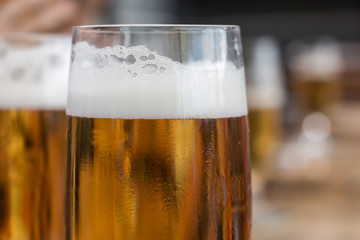 Beers. Beer head close up