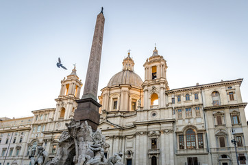 Fototapeta na wymiar Square in Rome with Obelisk