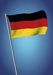Germany flag waving on the sky vector vertical
