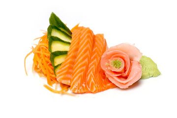 
Red fish with cucumber, carrot and ginger, Красная рыба с огурцом, морковкой и имбирем