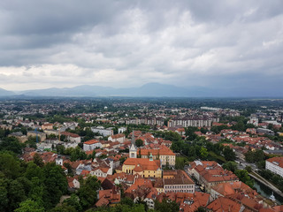 Fototapeta na wymiar Ljubljana seen from the castle walls