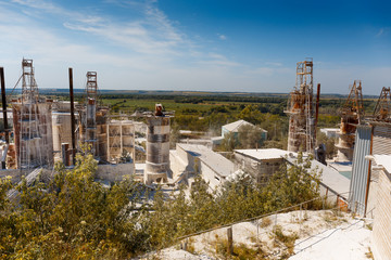 Plant for the processing of minerals in the Cretaceous quarry, large tanks