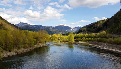 The Mur river valley in Styria