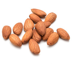 almond nuts isolated on white background close up