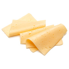 cheese slices isolated on white background cutout