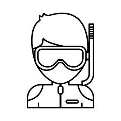 man with snorkel mask icon