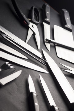 Silverware and knives. High resolution image for cooking industry.