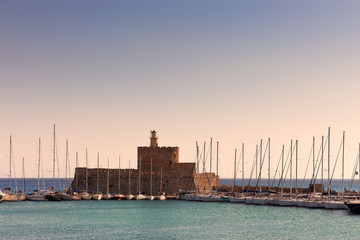 Fototapeta premium Saint Nikolaos fortress at Rhodes island in Greece