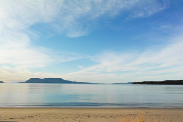View to the Maria island in Tasmania 