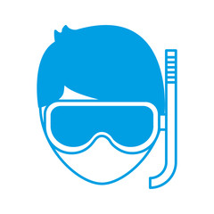 man with snorkel mask icon