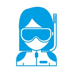 woman with snorkel mask icon