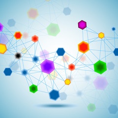 Abstract hexagonal molecular structure of DNA. Vector