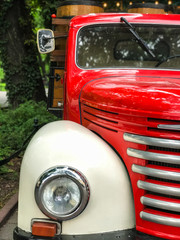 Vintage old red truck