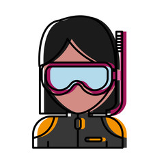 woman with snorkel mask icon