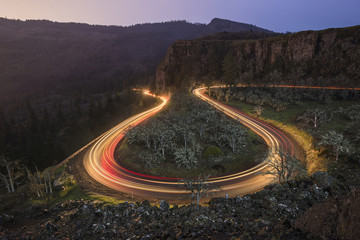 High angle view of vehicles moving on Rowena Crest